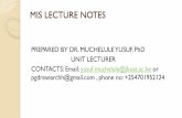 MIS LECTURE NOTES - Dr. Muchelule