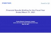 Financial Results Briefing for the Fiscal Year Ended March ...