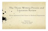 The Thesis Writing Process and Literature Review