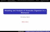 Modeling and Analysis of Anaerobic Digestion in a Bioreactor