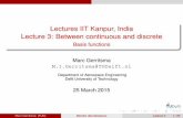Lectures IIT Kanpur, India Lecture 3: Between continuous ...