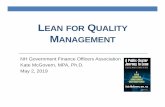 LEAN FOR UALITY MANAGEMENT - NHGFOA