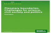 Planetary boundaries: Challenges for science, civil ...