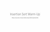 Insertion Sort Warm-Up