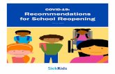 COVID-19: Recommendations for School Reopening