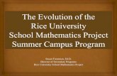 The Evolution of the Rice University School Mathematics ...