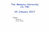 The Memory Hierarchy CS 740 24 January 2017