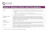 Annex C: Glossary of terms used in the guidance