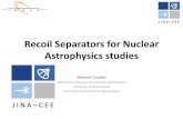 Recoil Separators for Nuclear Astrophysics studies