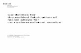 Guidelines for the welded fabrication of nickel alloys for ...