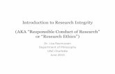 Introduction to Research Integrity (AKA “Responsible ...