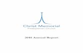2018 Annual Report - Christ Memorial Presbyterian Church