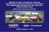 What is the student voice? Thirteen essays on how to ...