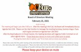Board of Directors Meeting February 25, 2021