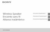 Wireless Speaker Precautions ... - Sony Group Portal