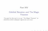 Part XIV Orbifold Notation and The Magic Theorem