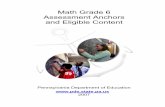 Math Grade 6 Assessment Anchors and Eligible Content
