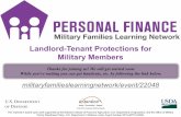 Landlord-Tenant Protections for Military Members