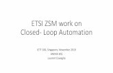 ETSI ZSM work on Closed- Loop Automation