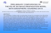 PRELIMINARY COMPARISONS OF THE IPS HF SKYWAVE …