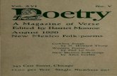 A Magazine of Verse Edited by Harriet Monroe August 1920 ...