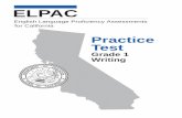 ELPAC Practice Test—Grade One Writing