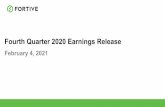 Fourth Quarter 2020 Earnings Release