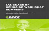 LANGUAGE OF GENOCIDE WORKSHOP SUMMARY