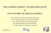 THE KAROO ARRAY TELESCOPE (KAT) FPA EFFORT IN SOUTH …