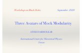 Three Avatars of Mock Modularity