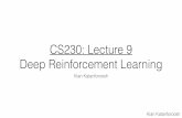 CS230: Lecture 9 Deep Reinforcement Learning