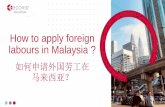 How to apply foreign labours in Malaysia