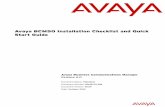 Avaya BCM50 Installation Checklist and Quick Start Guide