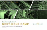 Developing Québec’s NEXT GOLD CAMP