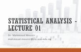 STATISTICAL ANALYSIS - LECTURE 01