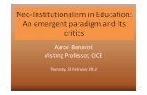 Neo Institutionalism in Education: An emergent paradigm ...
