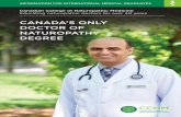 CANADA’S ONLY DOCTOR OF NATUROPATHY DEGREE