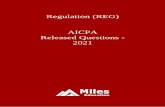 Regulation (REG) AICPA Released Questions - 2021