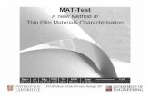 MAT-Test: A New Method of Thin Film Characterisation