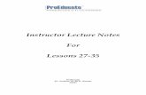 Instructor Lecture Notes For Lessons 27-35