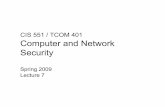 CIS 551 / TCOM 401 Computer and Network Security