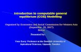 Introduction to computable general equilibrium (CGE) Modelling