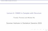 Lecture 6: GWAS in Samples with Structure