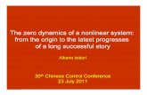 The zero dynamics of a nonlinear system: from the origin ...