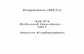 Regulation (REG) AICPA Released Questions 2021 Answer ...