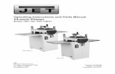 Operating Instructions and Parts Manual 15-inch Planer