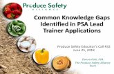 Common Knowledge Gaps Identified in PSA Lead Trainer ...