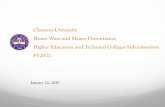 Clemson University House Ways and Means Presentation ...