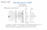 Physics 330 Decoherence in QM