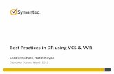 Best Practices in DR using VCS & VVR